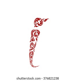 Abstract vector alphabet - i made from line thai art pattern - alphabet set