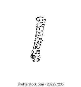 Abstract vector alphabet - I made from music notes - alphabet set