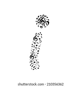 Abstract vector alphabet - i made from music notes - alphabet set
