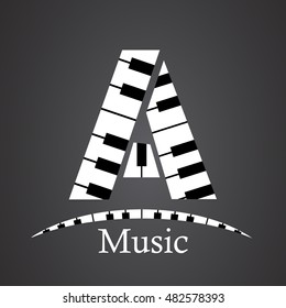 Abstract vector alphabet - A made from piano - alphabet set