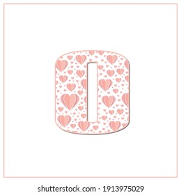 Abstract vector alphabet - O made from heart - alphabet set