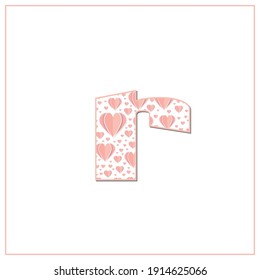 Abstract vector alphabet - r made from heart - alphabet set