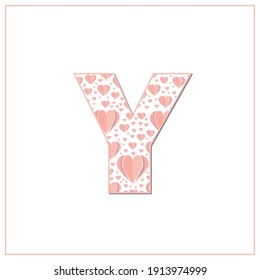 Abstract vector alphabet - Y made from heart - alphabet set