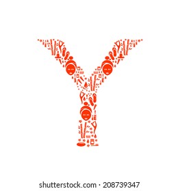 Abstract vector alphabet - Y made from Icon Spa - alphabet set.