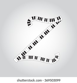 Abstract vector alphabet -  Z made from  piano - alphabet set