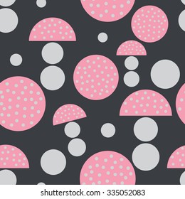Abstract Vector Amanita. Fly-agaric Mashrooms Illustration. Fungus Design Seamless Pattern.