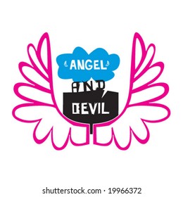 abstract vector angel and devil symbols