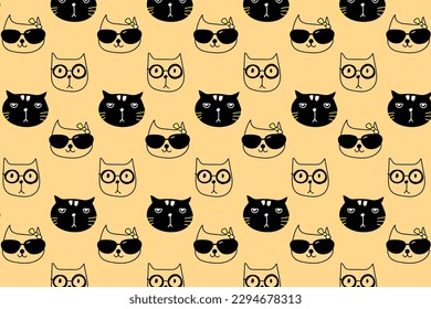 Abstract Vector Animal Cat Pattern