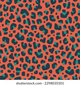 Abstract vector animal skin leopard seamless pattern design. Jaguar, leopard, cheetah, panther fur.  Seamless camouflage background.
