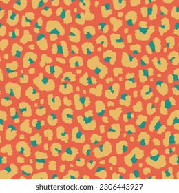 Abstract vector animal skin leopard seamless pattern design. Jaguar, leopard, cheetah, panther fur.  Seamless camouflage background.