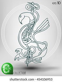 Abstract Vector Animal Symbol, Celtic or Ethnic in Line Art Style. Isolated.