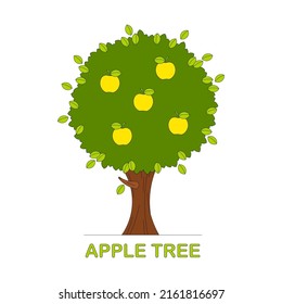Abstract vector apple tree illustration, logo design
