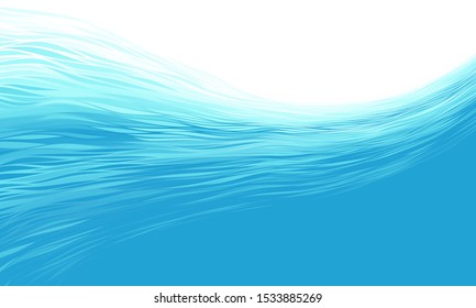Abstract vector aqua blue sea waves background.  
