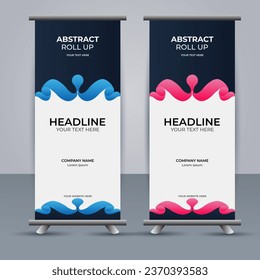 Resumen Diseño de banderas vectoriales aqua y anaranjado color moderno enrollado	
