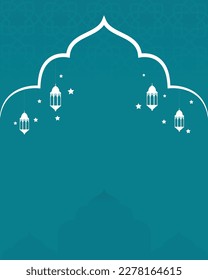 Abstract vector arabic background with lanterns