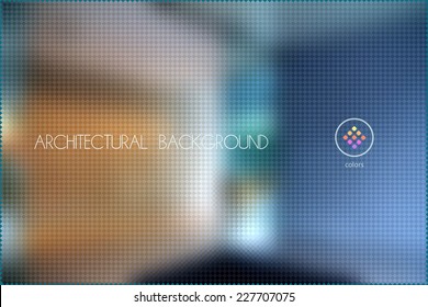 abstract vector architectural background made of hundred small well arranged particles