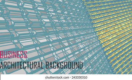 abstract vector architectural background with stylized building facade 