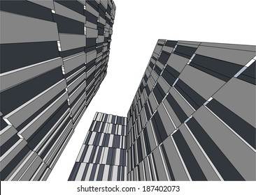 abstract vector architecture buildings
