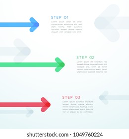 Abstract Vector Arrow 3 Step Vertical Infographic