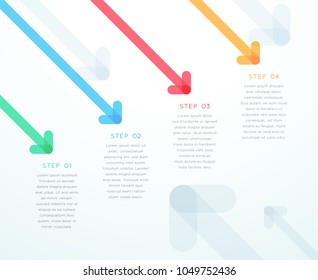 Abstract Vector Arrow 4 Point Template Infographic