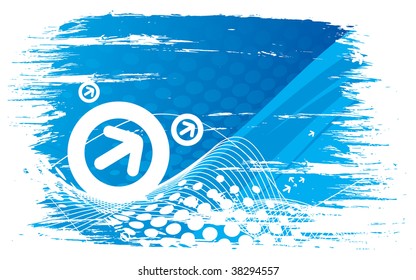 abstract vector arrow background with wave lines, vector illustration