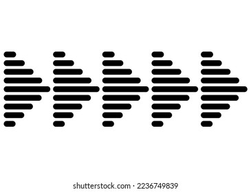 Abstract vector arrow from black parallel lines on a white background. Vector design element, Modern vector background.