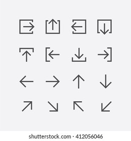 Abstract vector arrow pictogram set