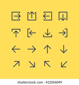 Abstract vector arrow pictogram set