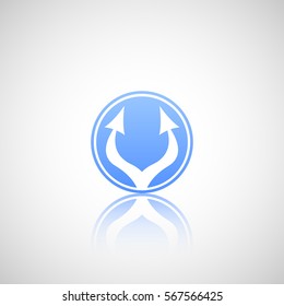 Abstract vector arrow with reflect.