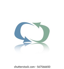 Abstract vector arrow with reflect.