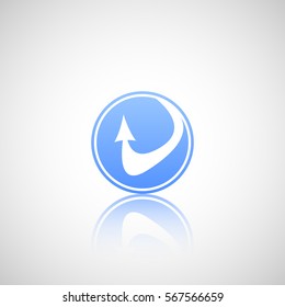 Abstract vector arrow with reflect.