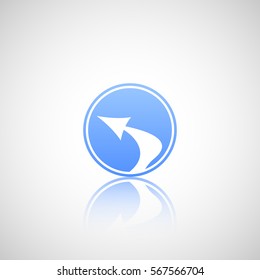 Abstract vector arrow with reflect.