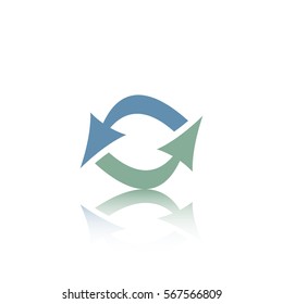 Abstract vector arrow with reflect.