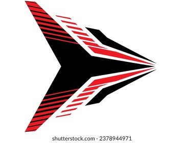 Abstract vector arrow. Striped design element Trendy vector background. .