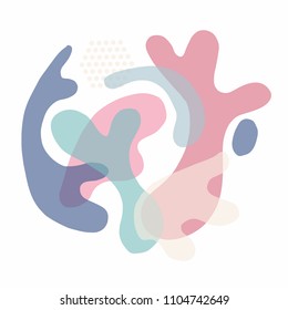 Abstract vector art background of composition texture and creative artistic naive style, transparent spots elements and shape for your design, presentation, package, poster, decoration.