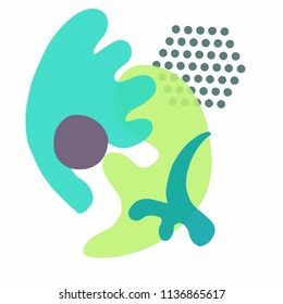 Abstract vector art background of composition texture and creative artistic naive style, transparent spots elements and shape for your design, presentation, package, poster, decoration.