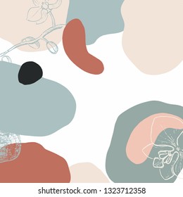 Abstract vector art background of composition texture with creative artistic naive style, colorful elements and shapes for your design, presentation, package, poster, decoration.