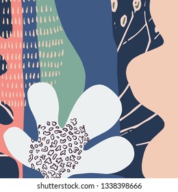 Abstract vector art background of composition texture and creative artistic naive style, colorful elements for your design, presentation, package, poster, decoration.