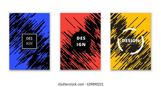 Abstract vector art design template. Cover, poster graphics set. Dynamic line with on colorful background. Stylish geometric background for business cards, gift cards, flyers, brochures.