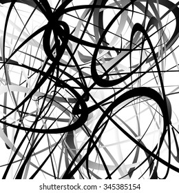 Abstract vector art with dynamic, intersecting lines forming ovals.