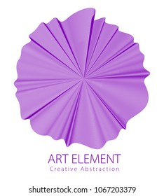 Abstract vector art element for design, linear flower artistic illustration isolated over white background.