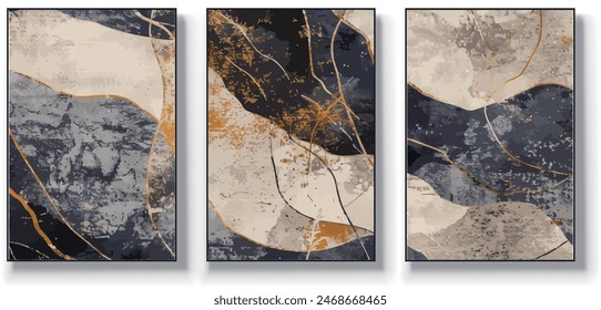 Abstract vector art in grey and gold. Artistic image for creative, design projects: carpet, wallpaper, and wall art.