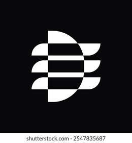 abstract vector art or logo of letter D and E 