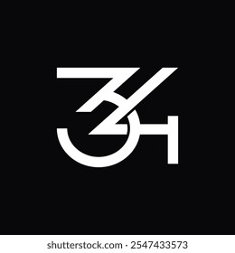 Arte vectorial abstracto o logotipo del número 34