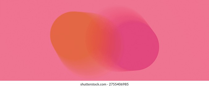 Abstract vector art with overlapping orange and pink shapes on a pink background, creating a soft, blurred effect. Modern and minimalist design.