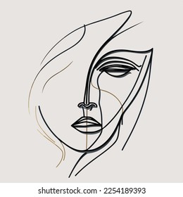Abstract vector art painting of a woman face