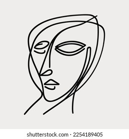 Abstract vector art painting of a woman face