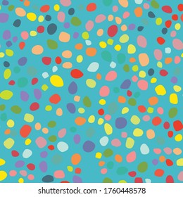 Resumen de arte vectorial. Color del arcoiris feliz fondo. Pequeño patrón de burbuja. Color azul brillante de Navidad. Icono de la cosecha sin inconvenientes. Punto Polka. Orange Random Spot Confetti. Splotch De Punto Eps Sin Marea.