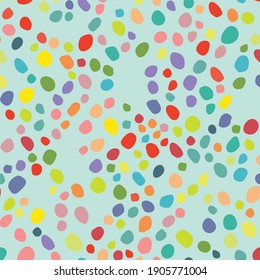 Abstract Vector Art. Seamless Graphic Spot. Color Dot. Orange Random Spot Polkadot. Red Random Explosion Paint. Irregular Eps Dot Splotch. Rainbow Pattern Cute Effect. Small Retro Polka Background.