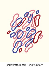 Abstract vector art shapes illustration. Fluid liquid effect composition. Organic line, free hand drawing. Trendy artistic minimal colorful decoration for banners, posters, graphic design projects. 